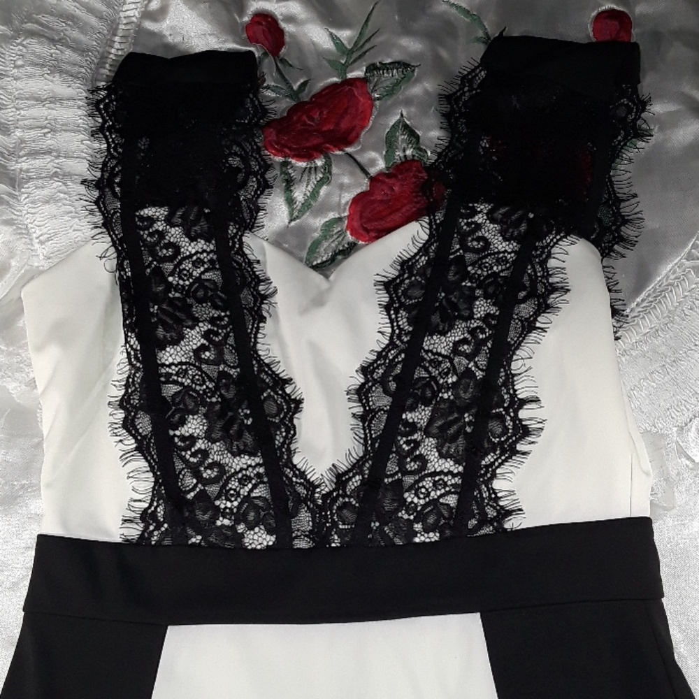 SheIn Classuc Black and White Dress - Picture 2 of 7
